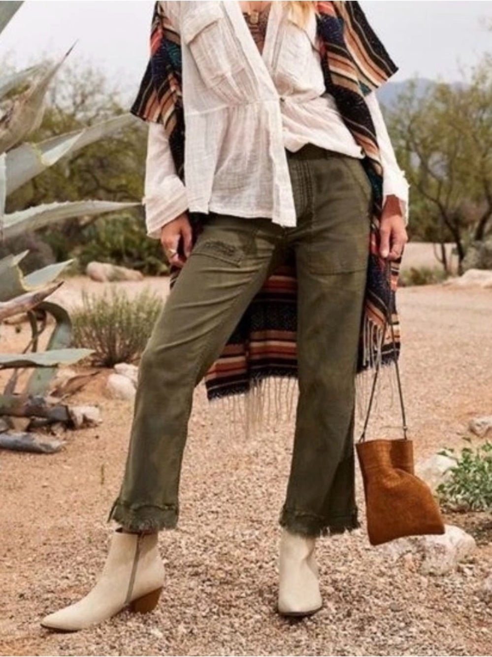 Free people Olive Utility Crop Pants - Women